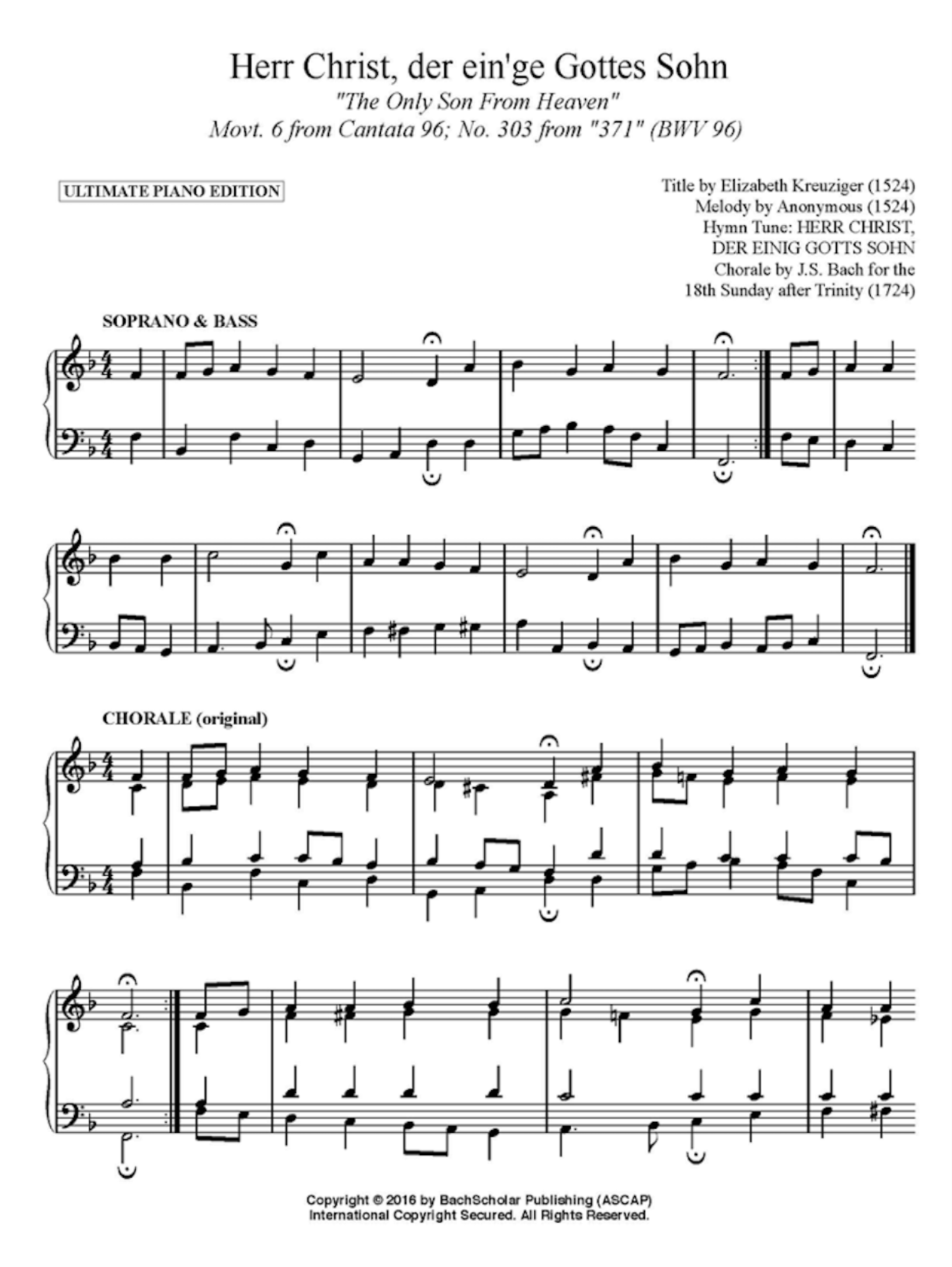 Free Bach Chorales — Shop (all categories) — BachScholar®